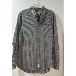 Five Four men’s black white checkered button up shirt size Large #27-0692